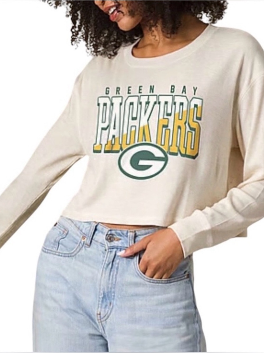 Green Bay Packers Slant Crop Thermal